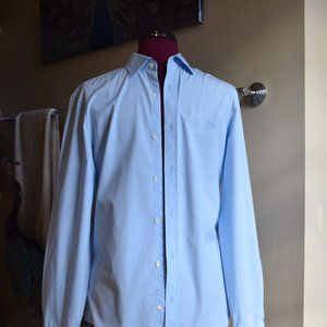 Burberry Pale Blue Men's Cotton Oxford Dress Shirt - S